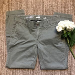 J Crew “Frankie” Green Chino Work Pants